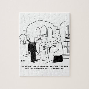 Wedding Church Service Vicar Can't Scrub Vows Jigsaw Puzzle