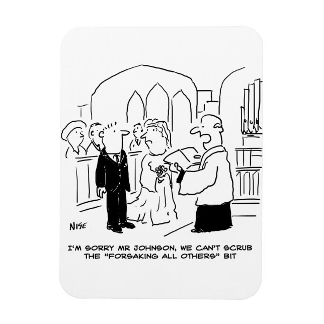 Wedding Church Service Vicar Can't Scrub Vows Magnet (Vertical)
