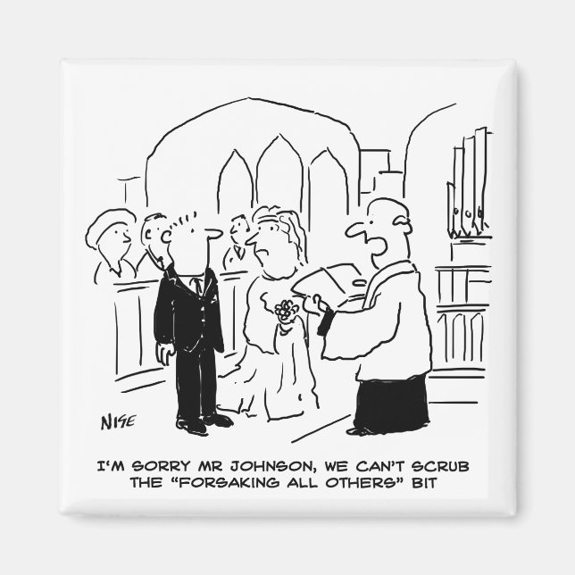 Wedding Church Service Vicar Can't Scrub Vows Magnet (Front)