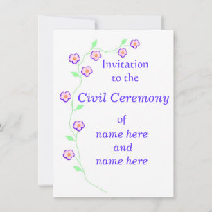 Wedding/Civil Ceremony Invitation Pink Floral