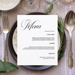 Wedding classic dinner menu card