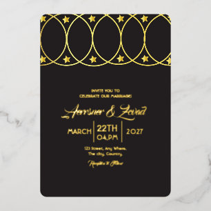 Wedding Classic Gold Foil Foil Invite Card