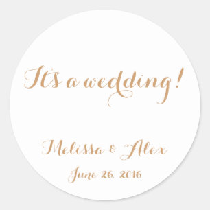 Wedding Classic Round Sticker