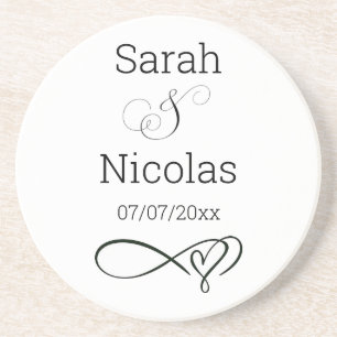 Wedding coaster personalised minimalist