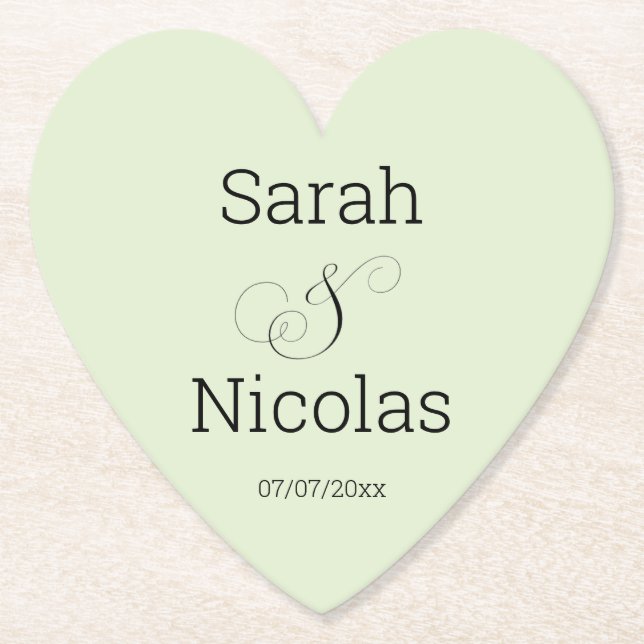 Wedding coasters personalised minimalist  (Front)