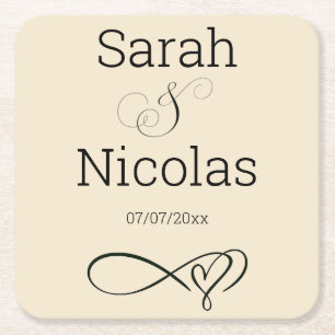 Wedding coasters personalised minimalist