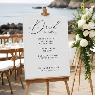 Wedding Cocktail Bar Menu Elegant Modern Poster