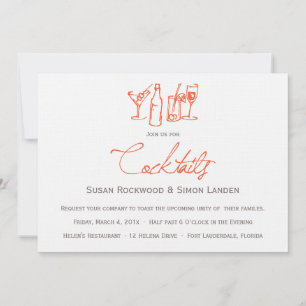 Wedding Cocktail Invitations     Orange