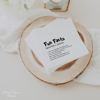 Wedding Cocktail Napkins with Fun Facts!