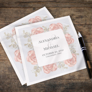 Wedding Cocktail Personalised Elegant Boho Napkin