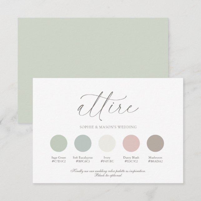 Wedding Color Palette Guide Invitation (Front/Back)