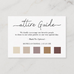 Wedding Colour Dress Code Enclosure Card