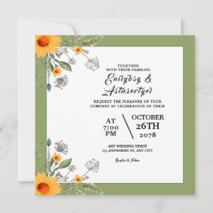 Wedding Colour Flower Card Invitation Design Templ