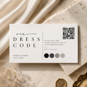 Wedding Colour Palette QR Dress Code  Enclosure Card