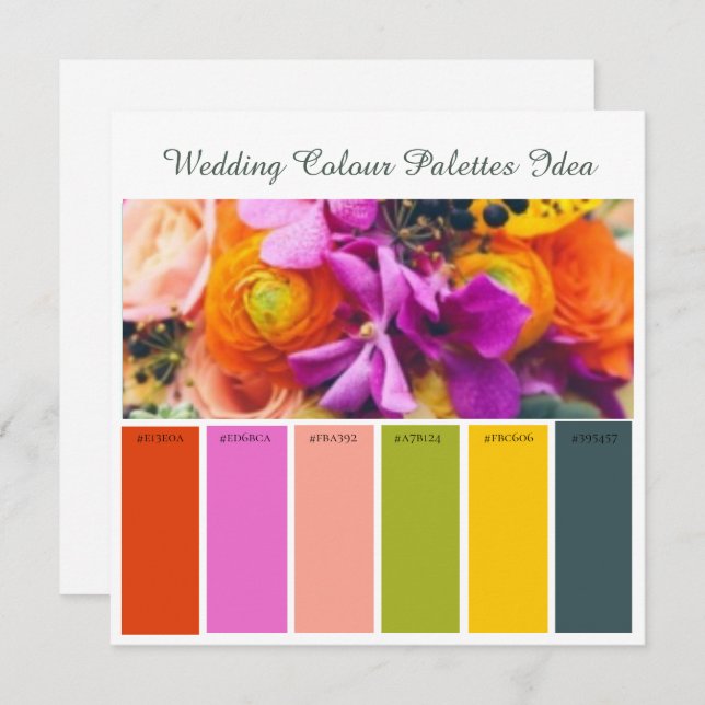 Wedding Colour Palettes Idea Card (Front/Back)