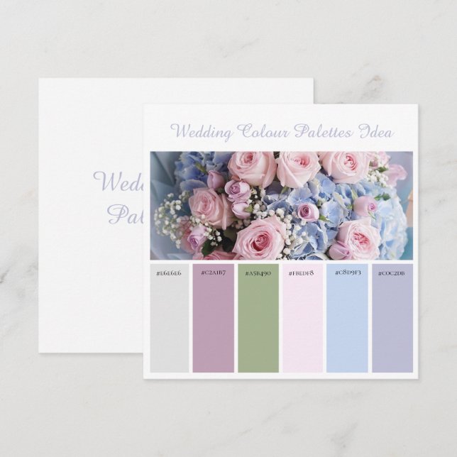 Wedding Colour Palettes Idea Card (Front/Back)