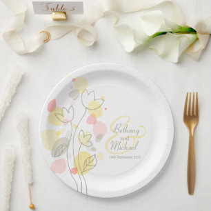Wedding confetti flower petals custom paper plate