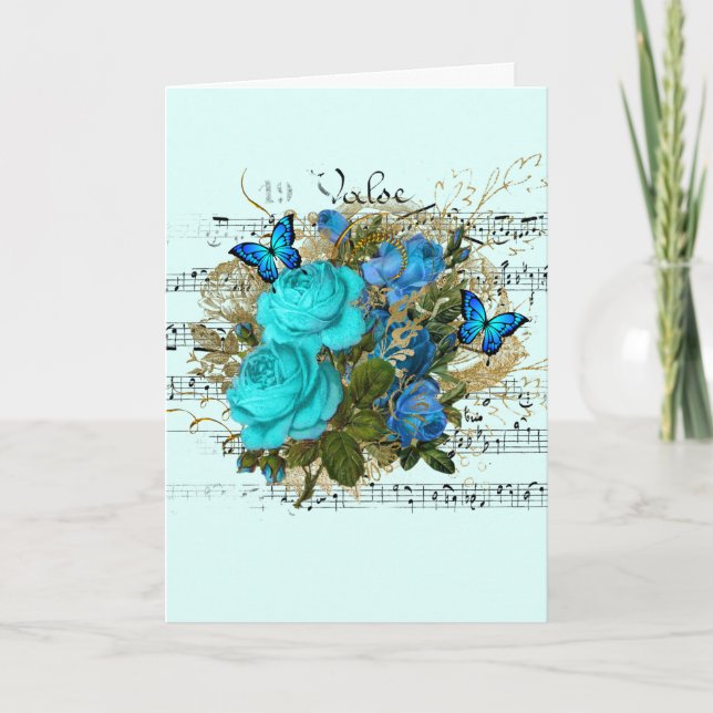 Wedding Congratulations Add Names Rose Ephemera Card (Front)