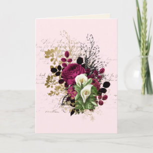 Wedding Congratulations Add Names Rose Ephemera Card