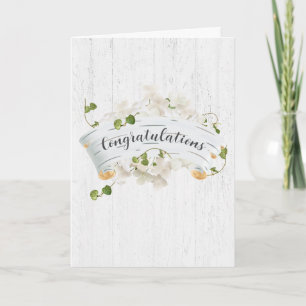 Wedding Congratulations Birch Scroll With Ivy Card