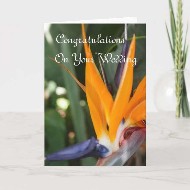 Wedding Congratulations Bird Of Paradise Card (Front)