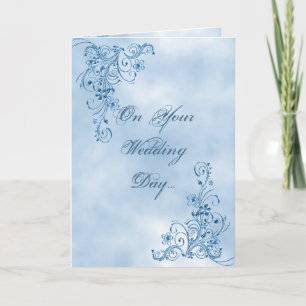 Wedding Congratulations Card: Sky Blue Elegance Card