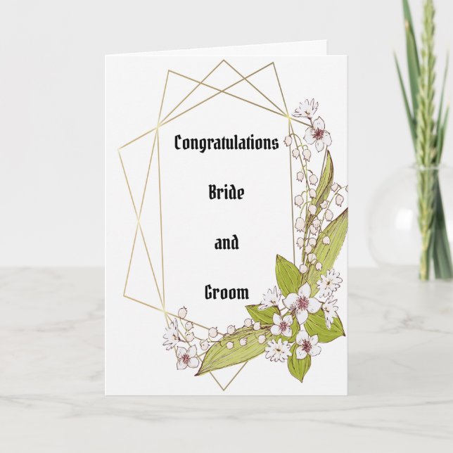 Wedding Congratulations Card with Flowers  (Front)