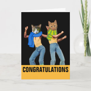 WEDDING CONGRATULATIONS CAT FUNNY CARDS