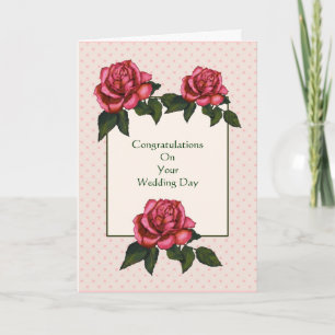 Wedding Congratulations: Christian: Pink Roses Card