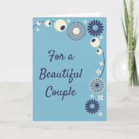 Wedding Congratulations Custom Message Blue Flower