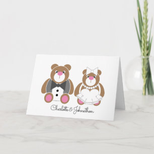 Wedding congratulations cute teddy bear card