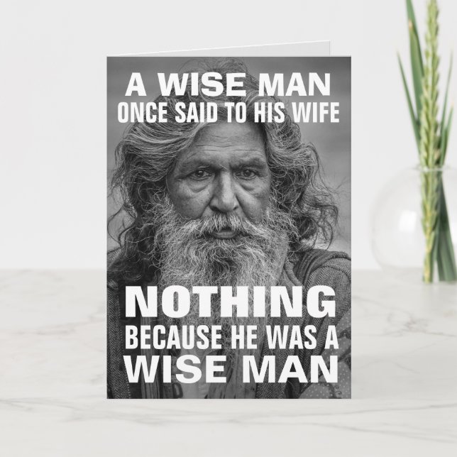 WEDDING CONGRATULATIONS FUNNY WISE MAN CARDS (Front)