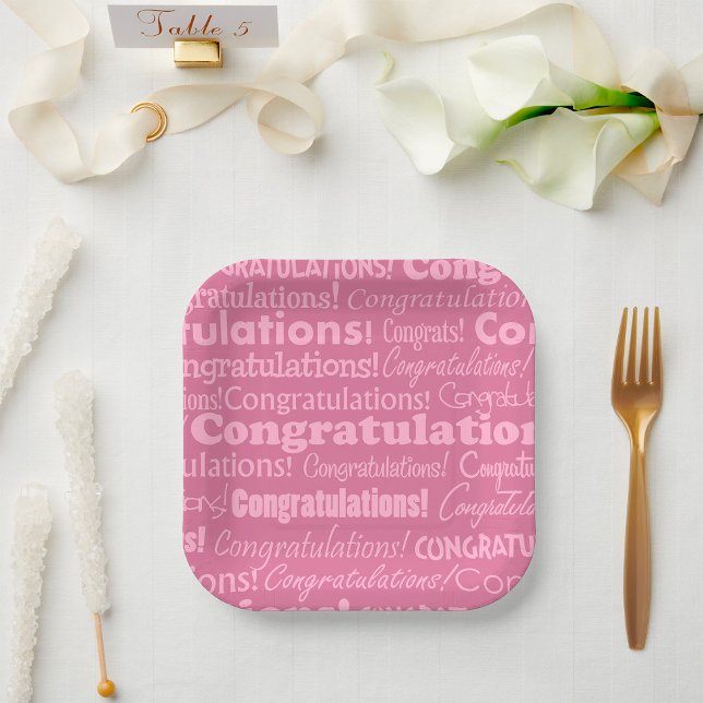 Wedding Congratulations In Pink Paper Plates (Creator Uploaded)