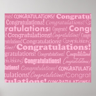 Wedding Congratulations In Pink Poster