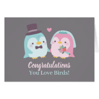 Wedding Congratulations Penguin Groom and Bride