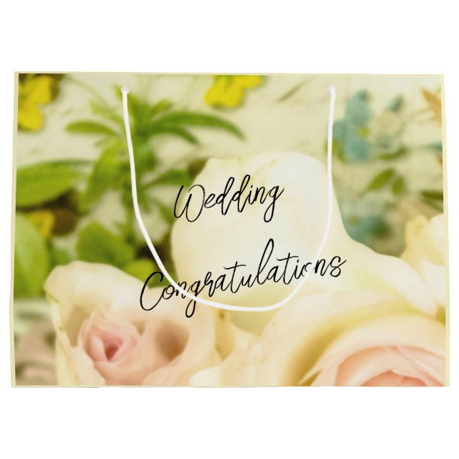 Wedding Congratulations Personalised Large Gift Bag (Back)