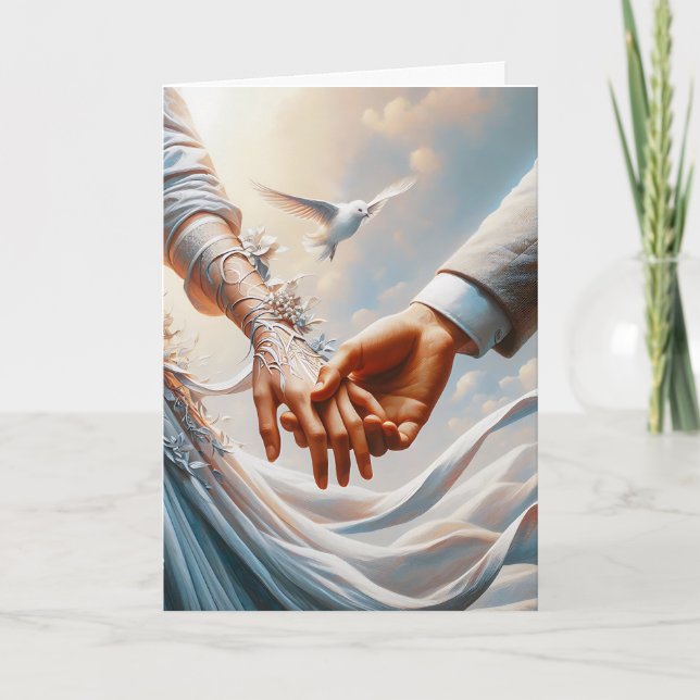 WEDDING CONGRATULATIONS ROMANTIC GREETING CARD (Front)