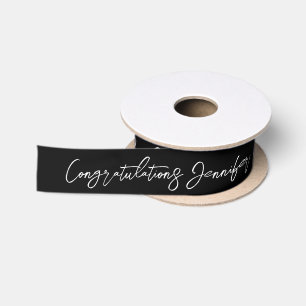 Wedding Congratulations Script Personalised Name Satin Ribbon
