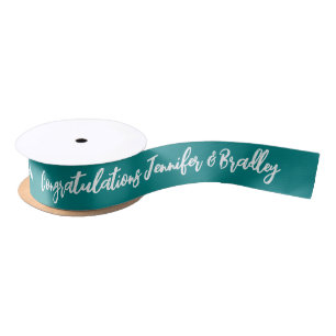 Wedding Congratulations Script Personalised Name Satin Ribbon