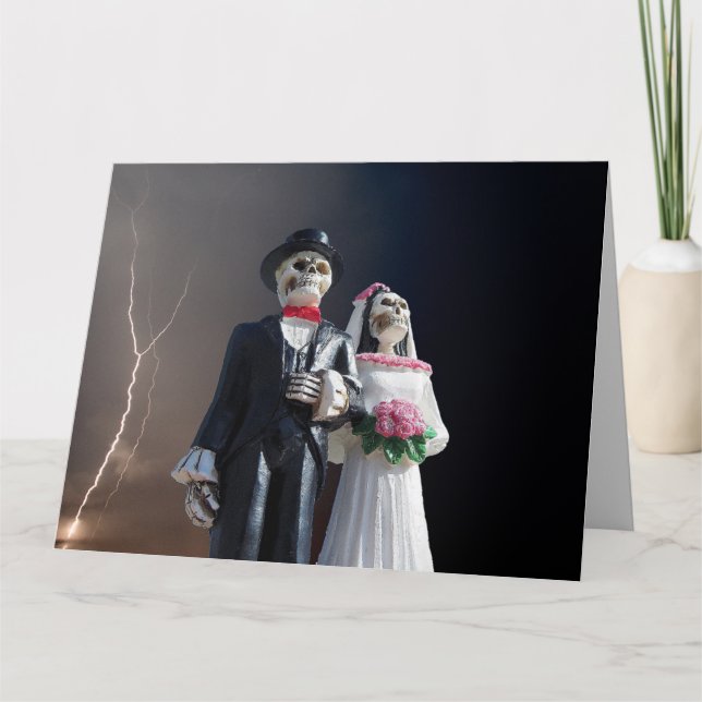 WEDDING CONGRATULATIONS SKELETONS FUNNY GREETING  CARD (Front)