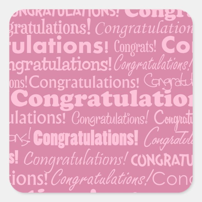 Wedding Congratulations Square Sticker (Front)