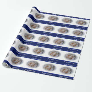 Wedding Congratulations White Rose Wrapping Paper