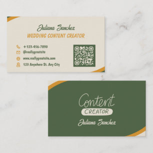 Wedding Content Creator Social Media QR Business Card