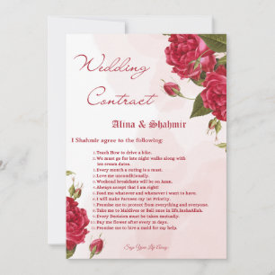 Wedding Contracts for Groom Invitation
