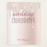 Wedding Coordinator Chic Girly Glitter Name Planner<br><div class="desc">This stylish design features the text "wedding coordinator" in elegant script on a chic soft pink glitter background. Perfect for those planning a wedding
#stationery #gift #gifts #personalizedgifts #wedding #weddingplanner #bride #coordinator #personalised #personalised #name #plan #planner #planning #organiser #yearlyplanner #girly #weddinginspo #coordinator #coordinating #planners</div>