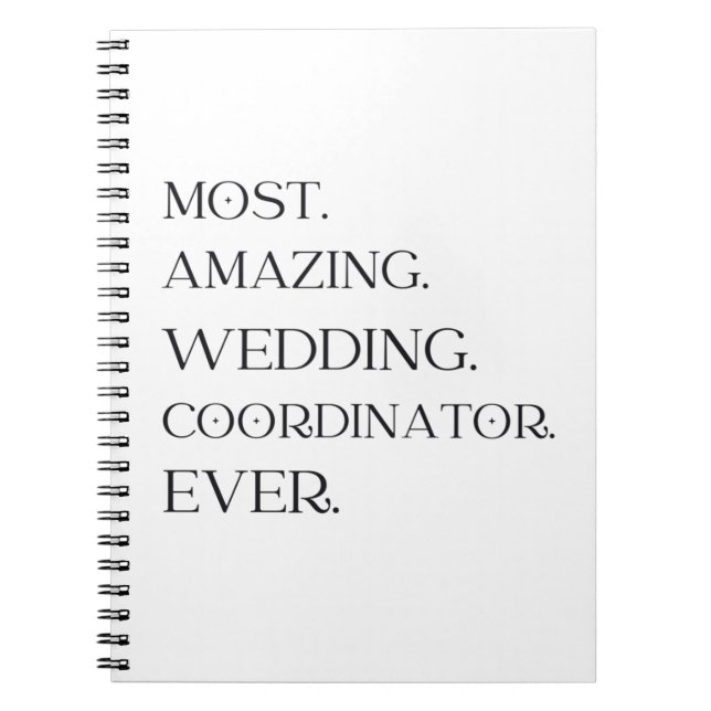 Wedding coordinator planner gift from the bride  notebook (Front)