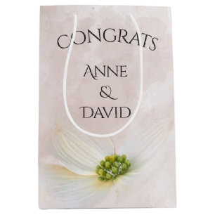 Wedding Cosmos Flower On Pink Medium Gift Bag