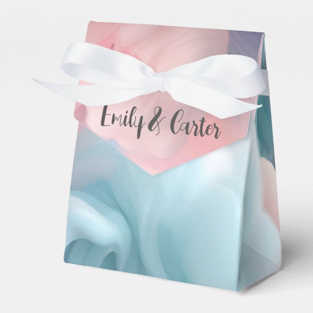 Wedding Cotton Candy Abstract Favour Box (Front Side)