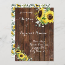 Wedding Country Greenery Sunflowers