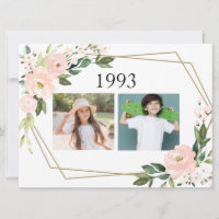 Wedding Couple Childhood Photos Pink Blush Floral